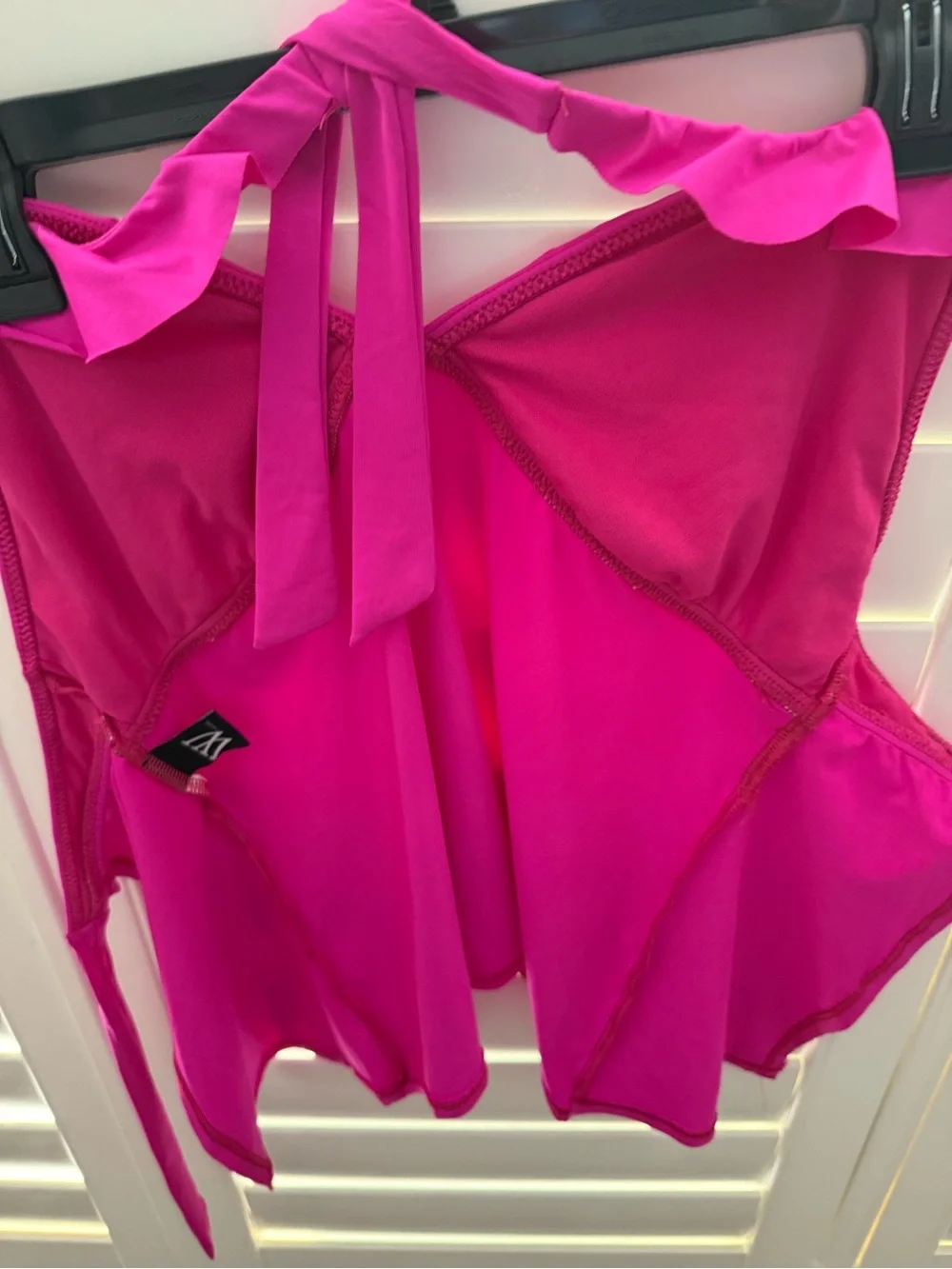 Raspberry Ruffle-Trim Women’s Swimsuit Tankini